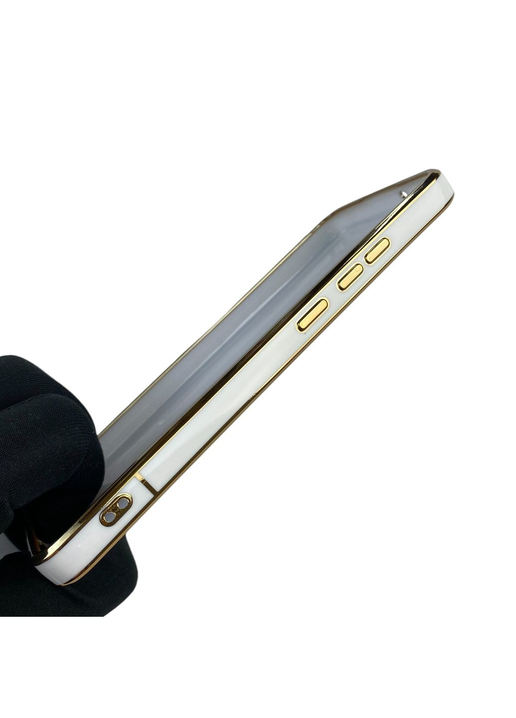 Чехол для Galaxy A03 SM-A035F с кольцом MagSafe с золотой окантовкой на самсунг а03 белый gs1 Samsung (366230869)