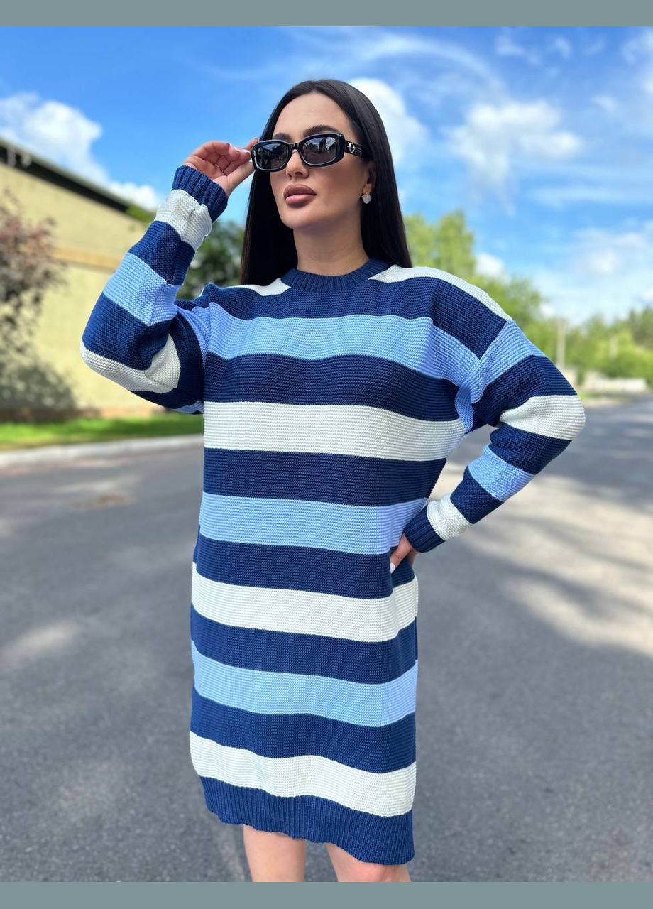 Синее женское вязаное шерстяное платье джулия синее You Best