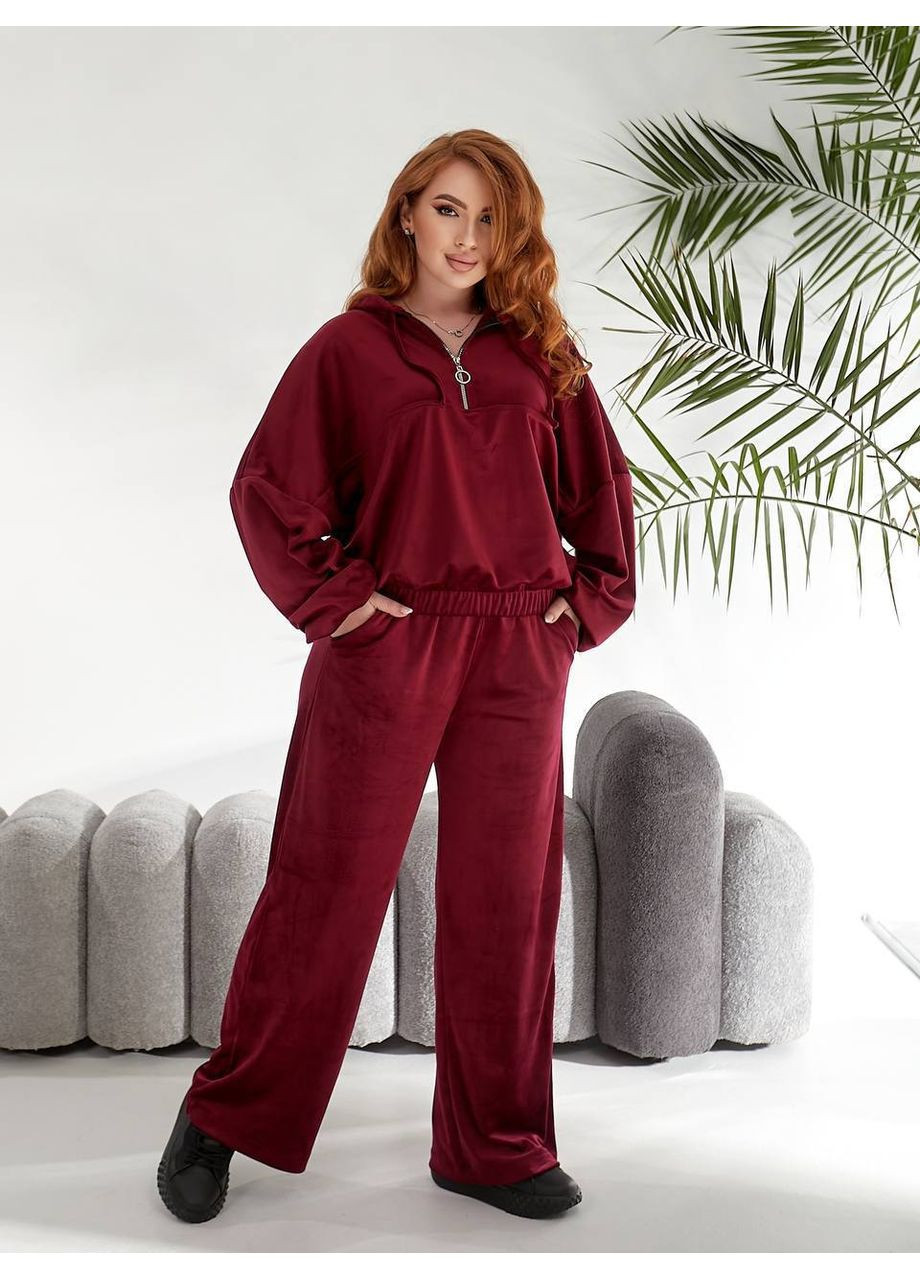 Костюм велюр люкс брюки прямого кроя и кофта Україна (349360443)
