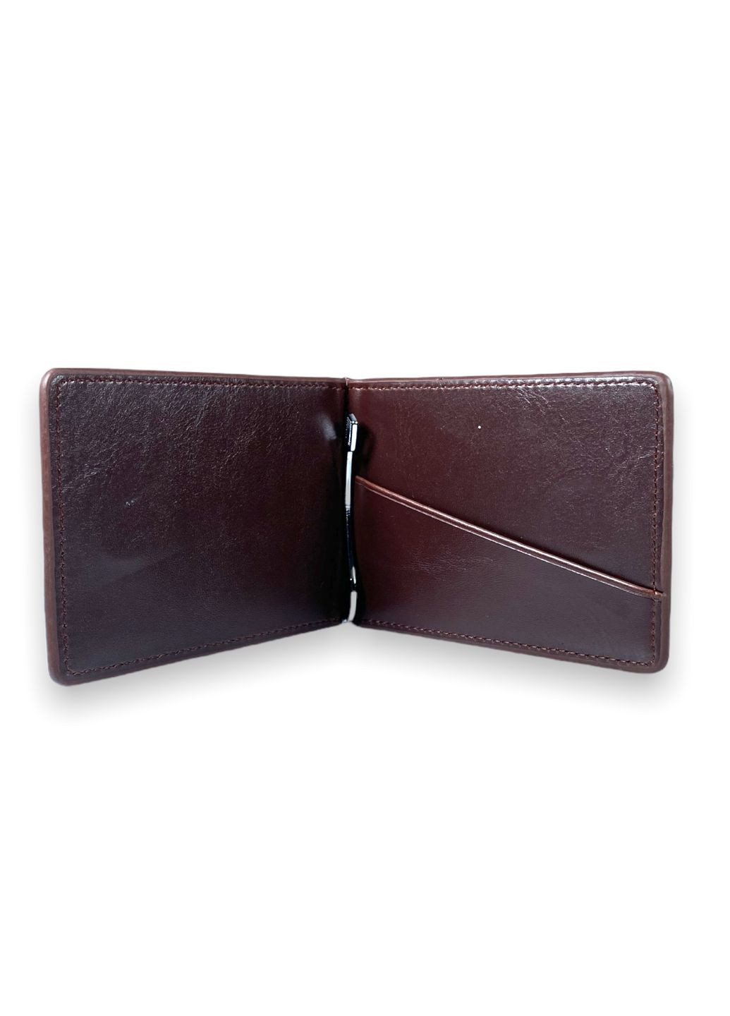 Затискач гаманець для купюр із шкірзамінника відділення для монет розмір:11*8*2 см коричневий YangFan (286421443)