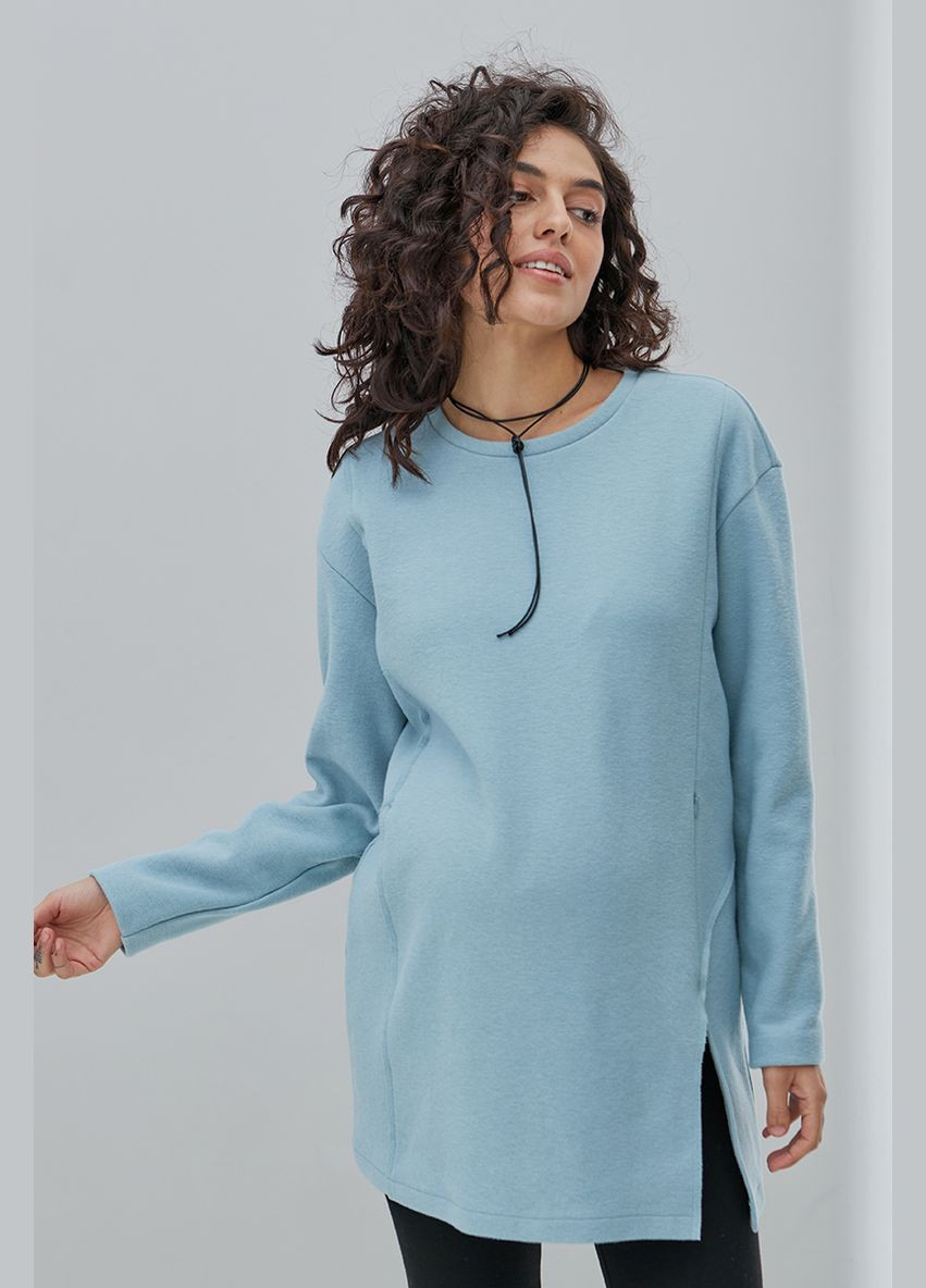 Блакитна туніка для вагітних та годуючих із щільного трикотажу Юла мама (307904727)