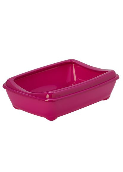 Туалет для кішок Arist OTray з бортиком 50х38х14 см Яскраво-рожевий (5412087013982) Moderna (279568167)