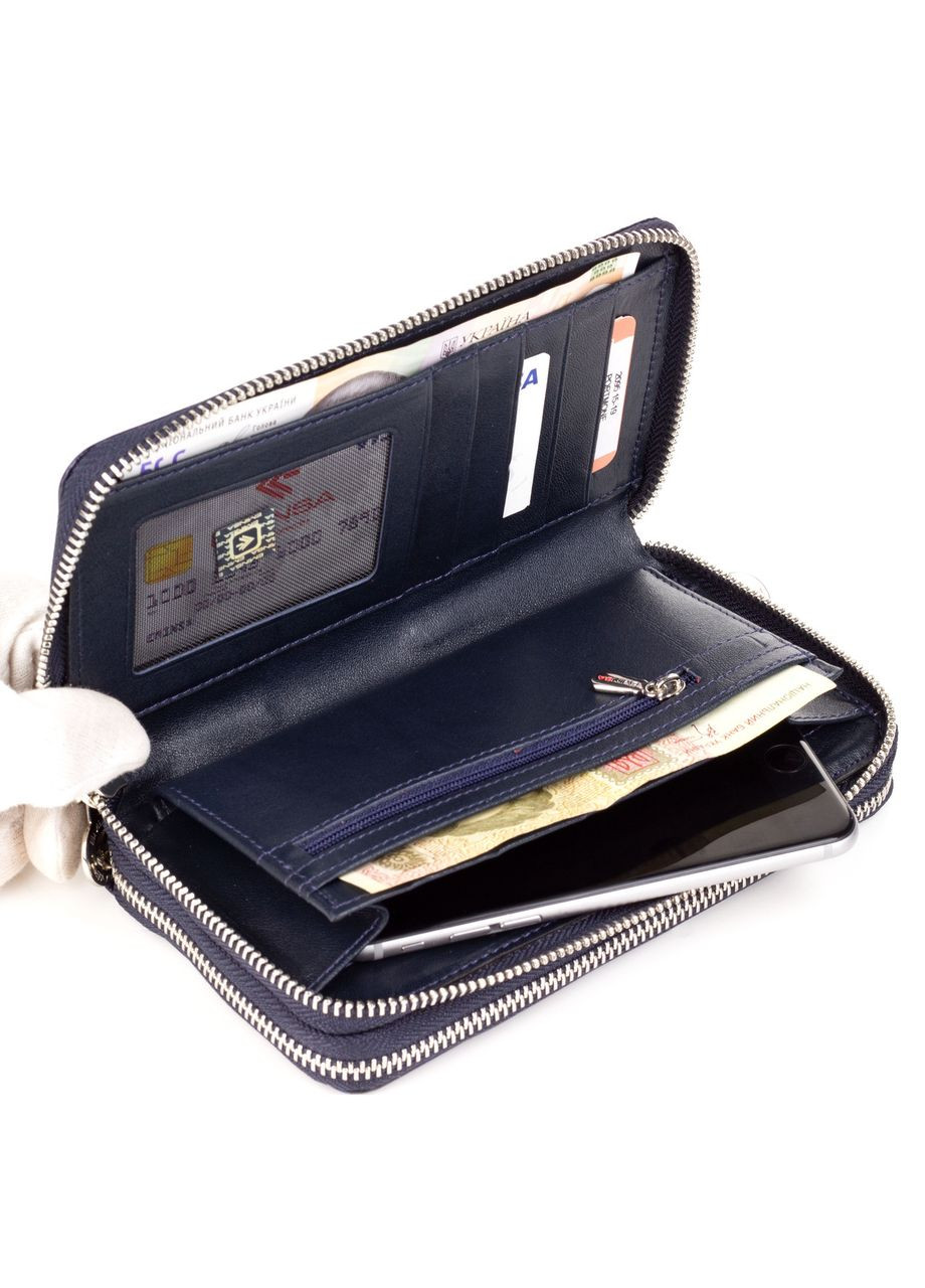 Вместительный женский кожаный кошелек клатч 2095-15-19 на две молнии Eminsa (266266688)