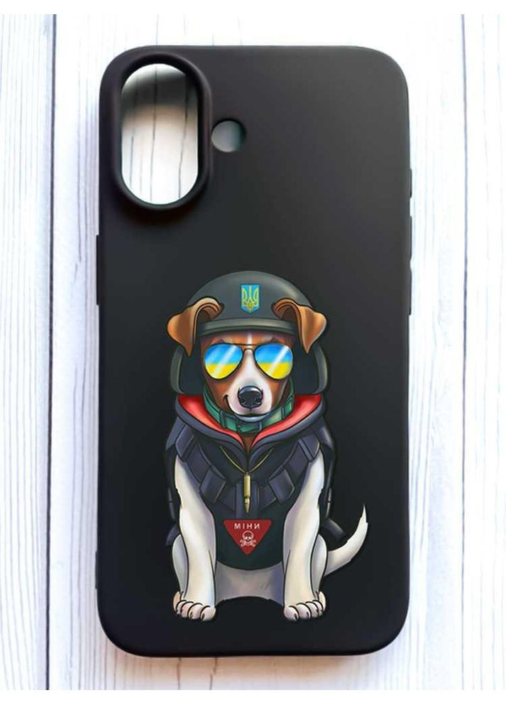 Матовий чорний чохол на iPhone 16 Пес Патрон (принт 4) Creative (356122835)