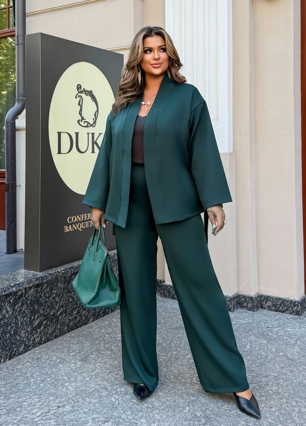 Костюм-кімоно жіночий діловий оверсайз фасону (кімоно + брюки) No Brand (356174380)