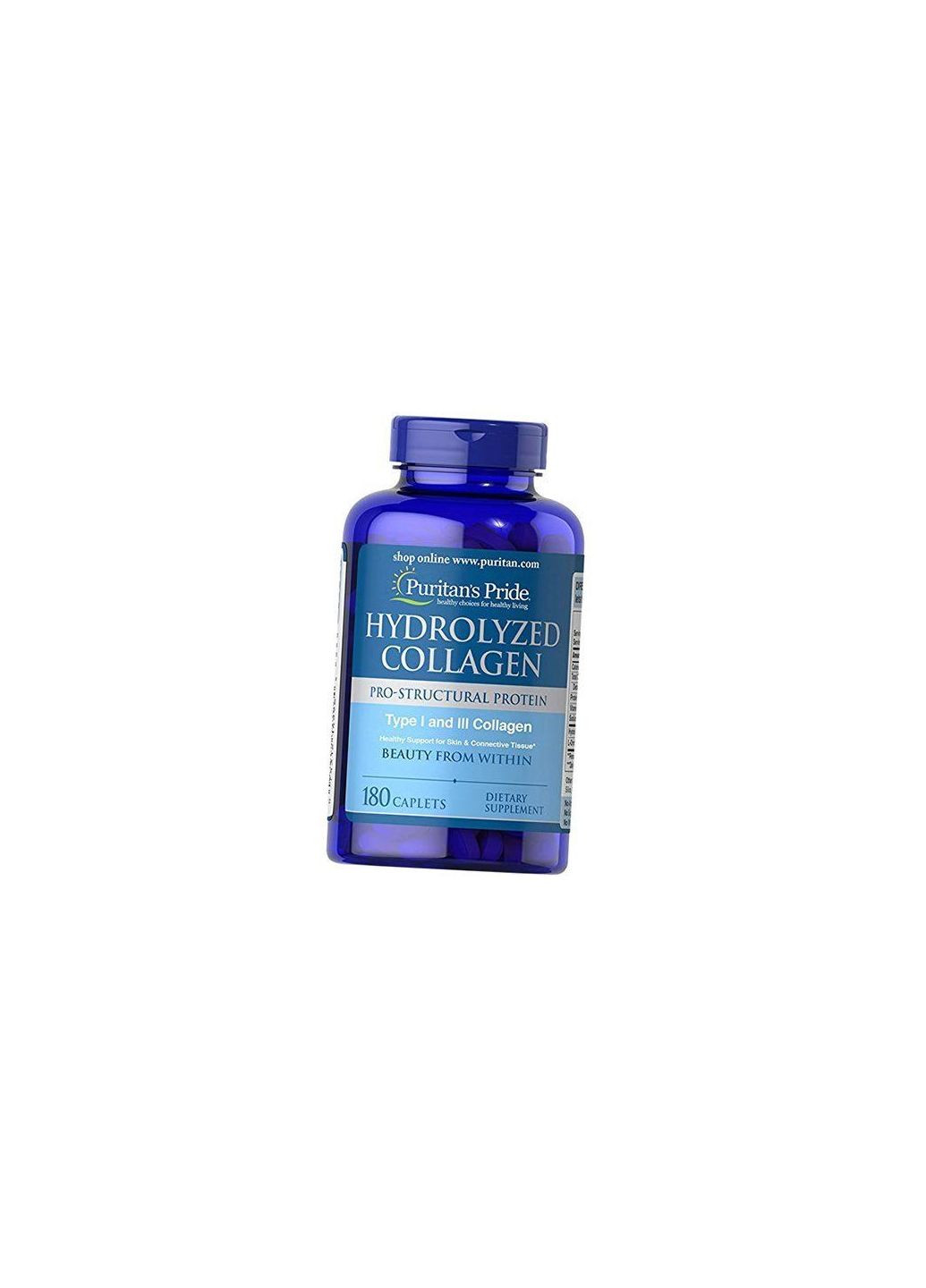 Коллаген 1 и 3 типа, Hydrolyzed Collagen, Puritan's Pride 180каплет (68367005) Puritans Pride (322726542)