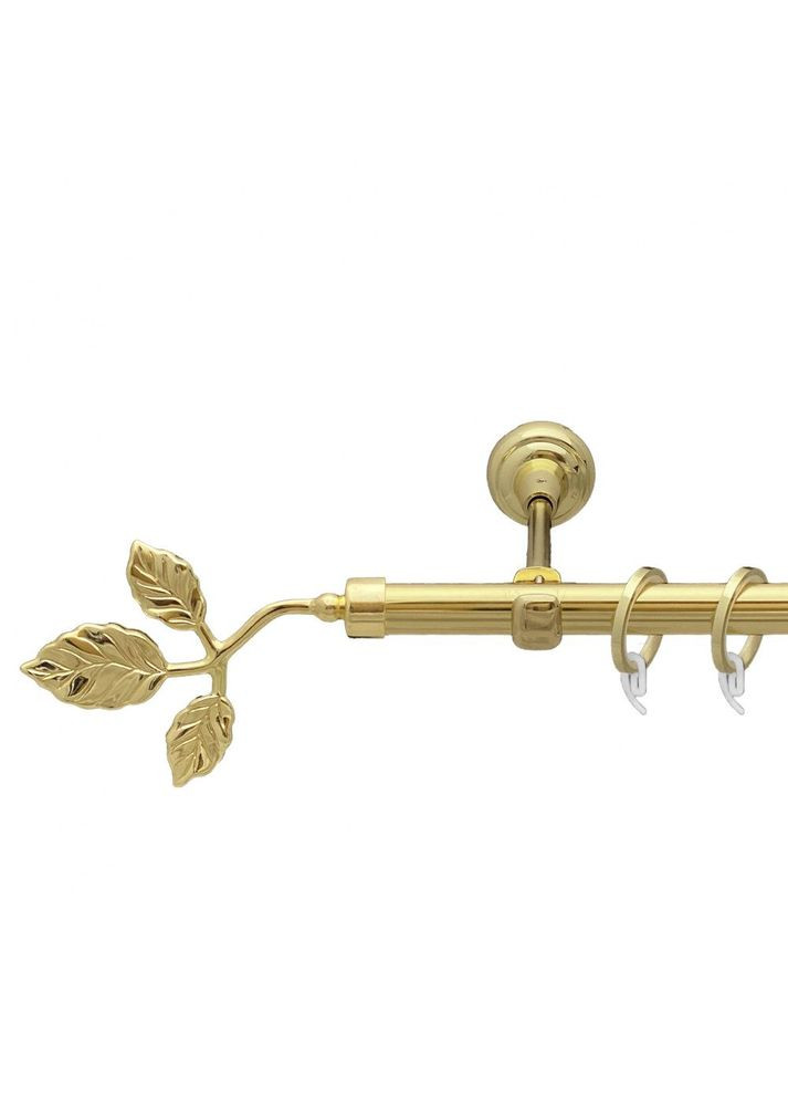 Карниз Тоскана металлический однорядный открытый гладкая труба Золото 19 мм 300 см (00-00009277) ORVIT (300284119)