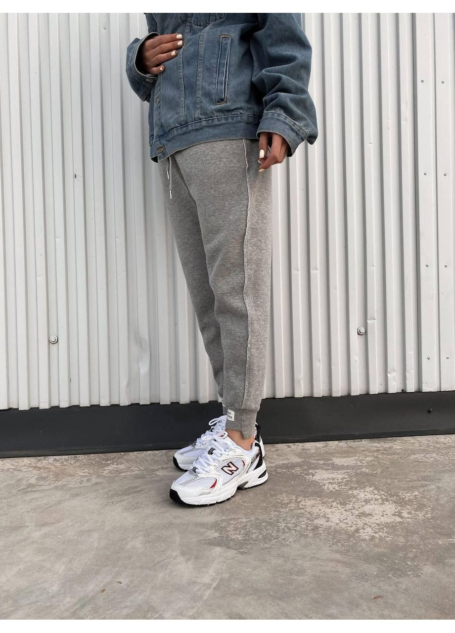 Белые демисезонные кроссовки мужские new balance 530 white silver red нью беланс 530 No Brand