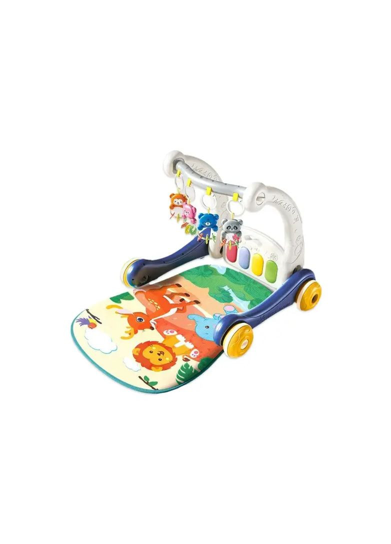 Каталка-ходунки 2в1 з килимком, музикою і світлом, на батарейках, з брязкальцями, в асортименті 977/979 No Brand Нем6546 (370651680)