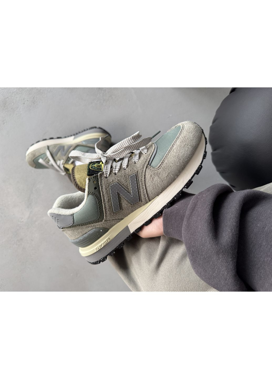 КРОССОВКИ ЖЕНСКИЕ NEW BALANCE 574 LEGACY STONE ISLAND НЬЮ БЕЛАНС 574 No Brand комбинированные демисезоны (369390573)