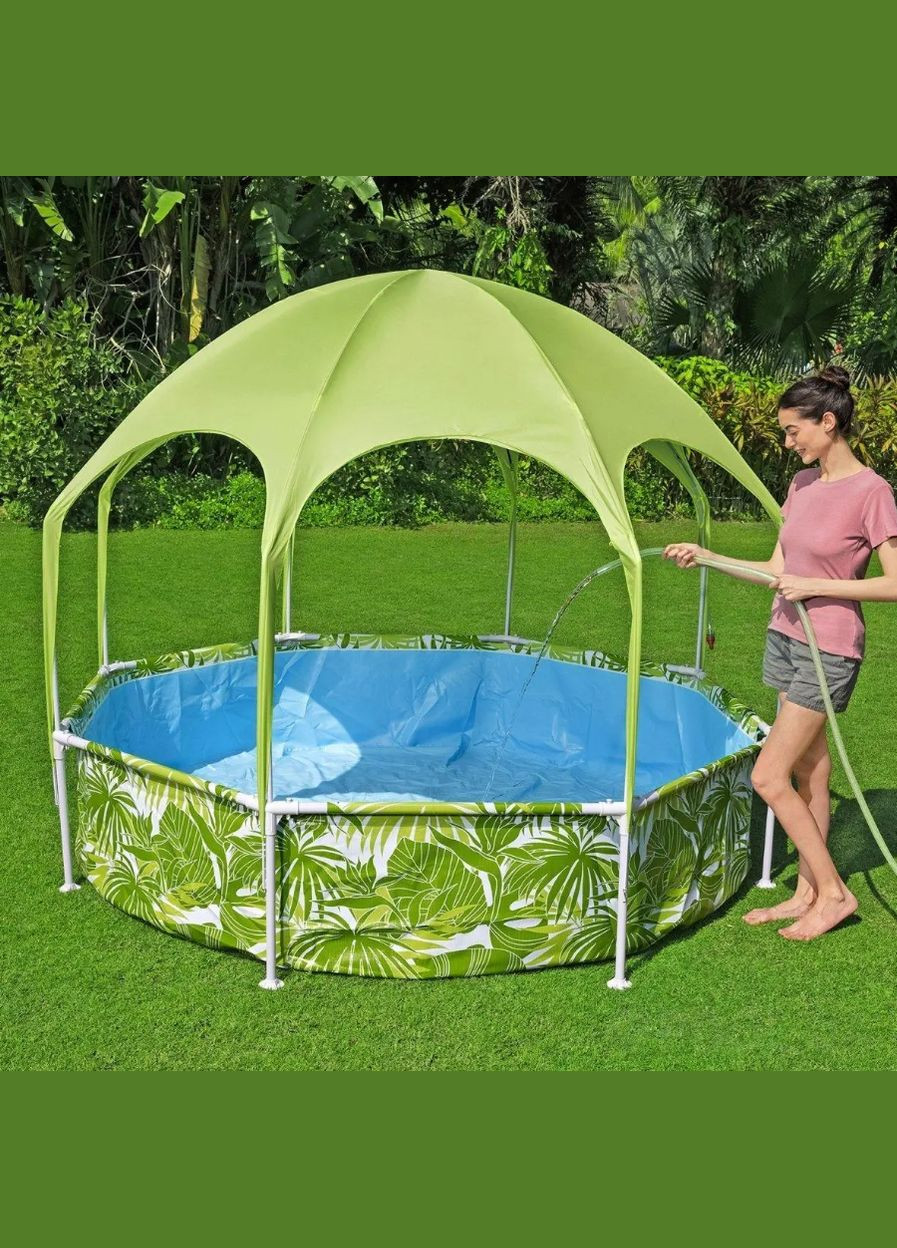 BW Басейн каркасний 56432 з навісом,1688 л, ПВХ + скловолоконна сітка Bestway (341533224)