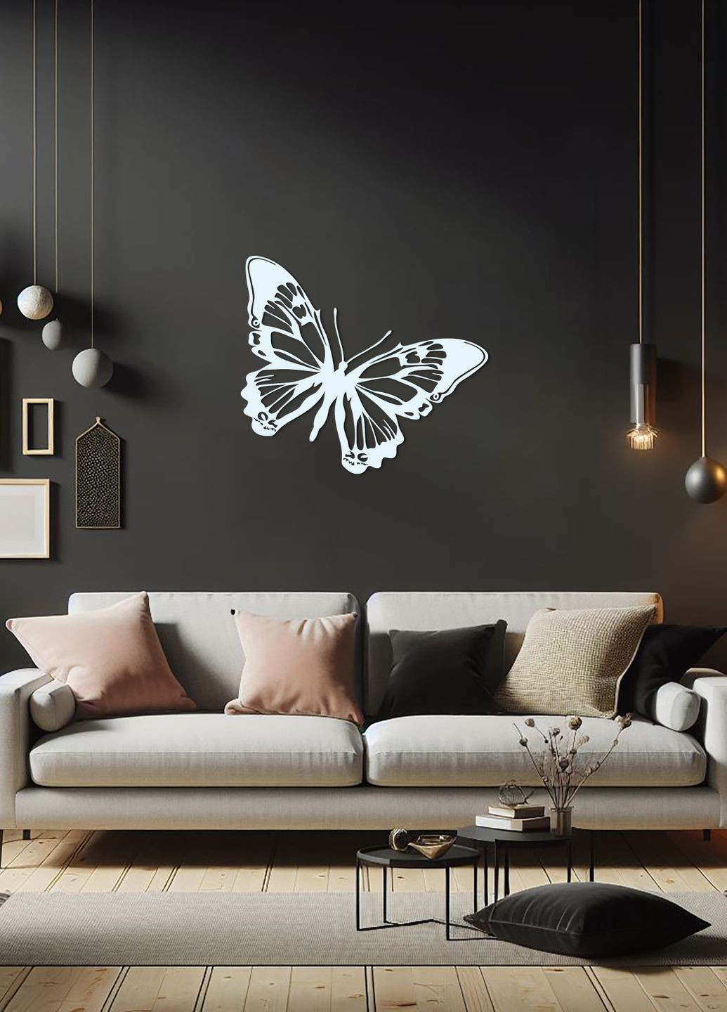 Картина на стіну, дерев'яний декор для дому "Великий метелик", декоративне панно 35х40 см Woodyard (292112042)