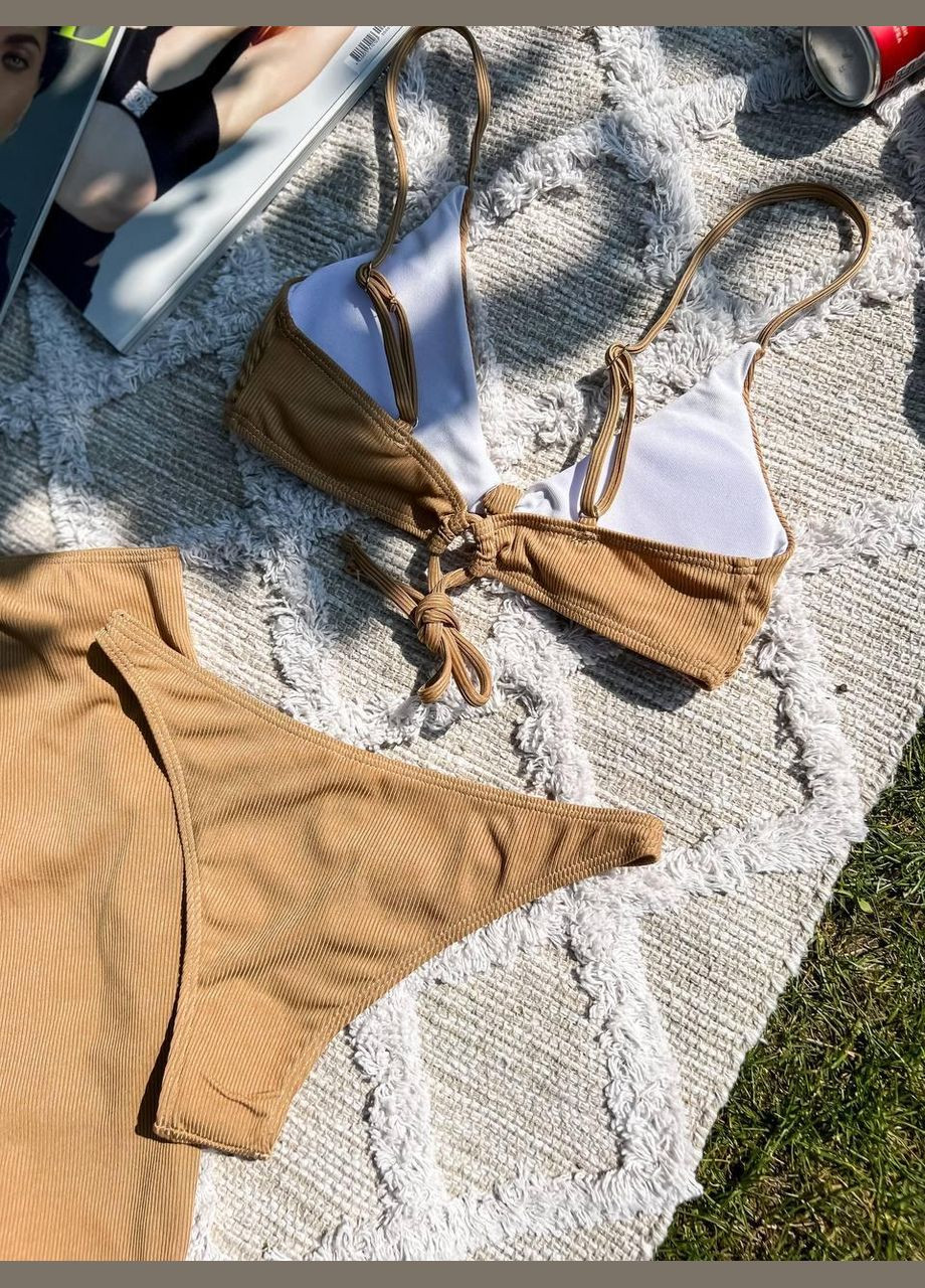 Бежевый летний купальник sw1436/2 (бежевый) раздельный Ghazel