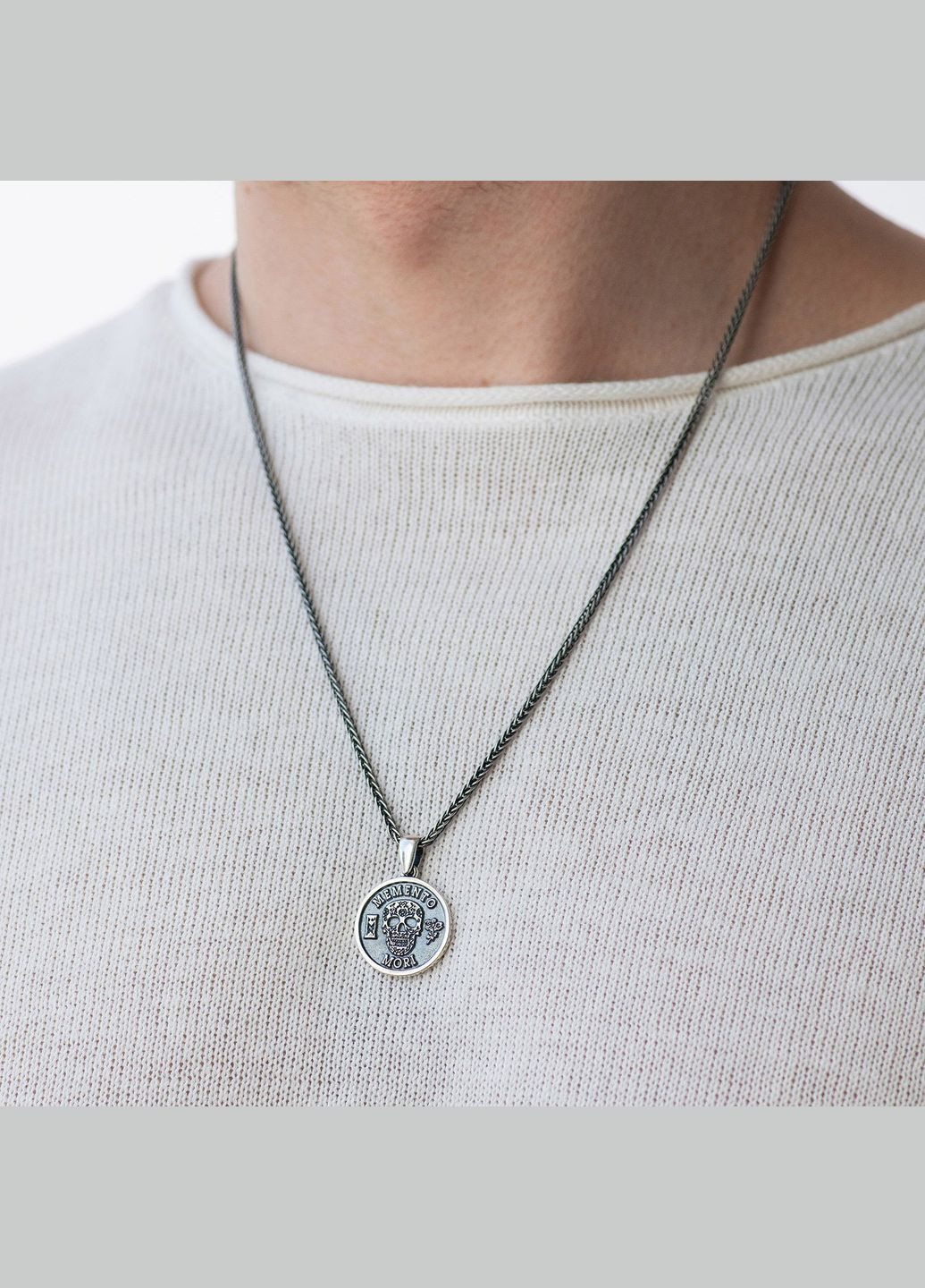 Срібний кулон Memento mori 133134 Oniks (276000933)