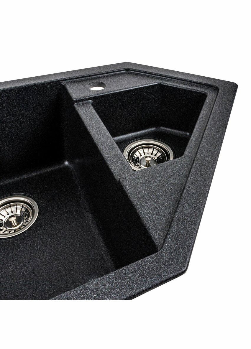 Гранітна мийка для кухні 9950 PANDORA матовий Карбон Platinum (342069192)
