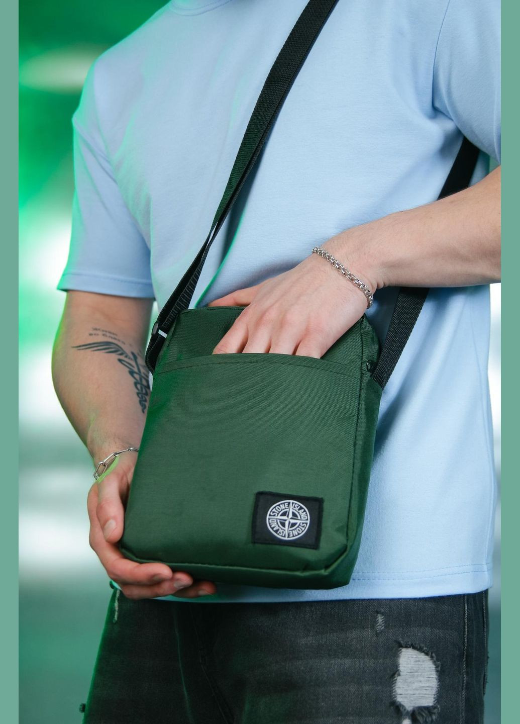 Барсетка 1000d зеленая No Brand (359381247)