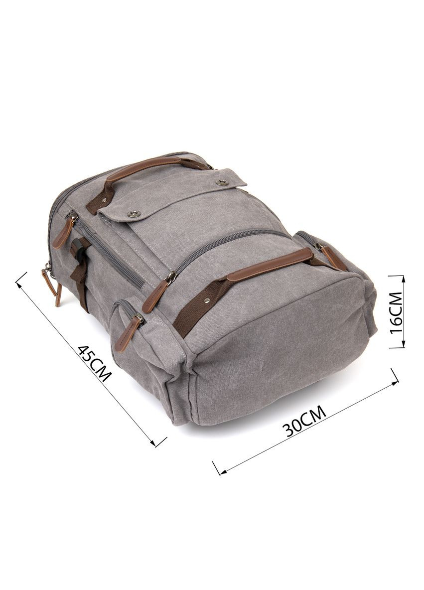 Текстильный дорожный рюкзак унисекс с карманами для ноутбука серый (sku_20662) No Brand (329860365)