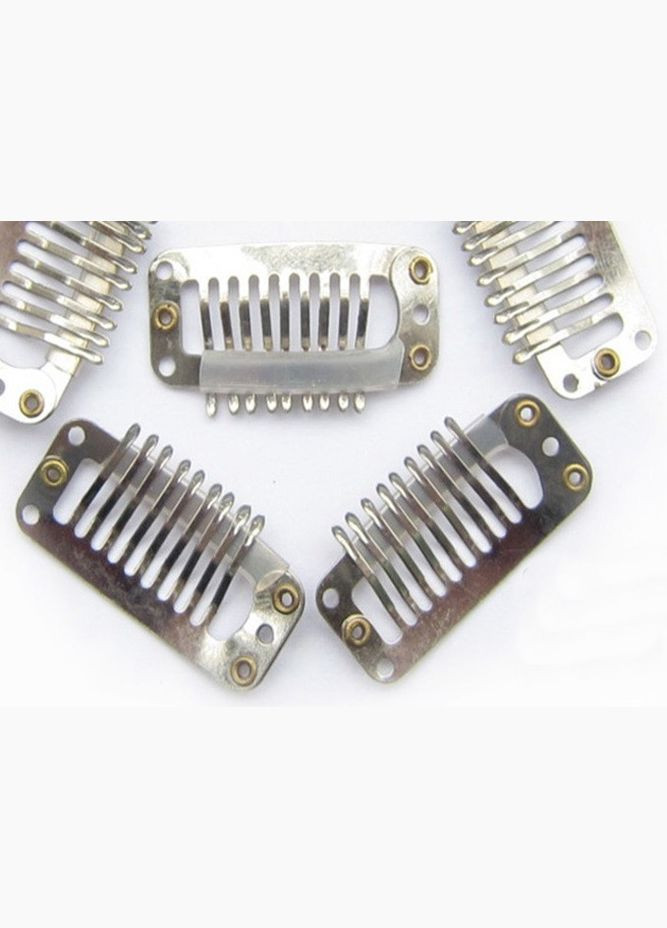 Заколка для накладных волос и рукоделия 32 мм гребешком серебристая No Brand (308338756)