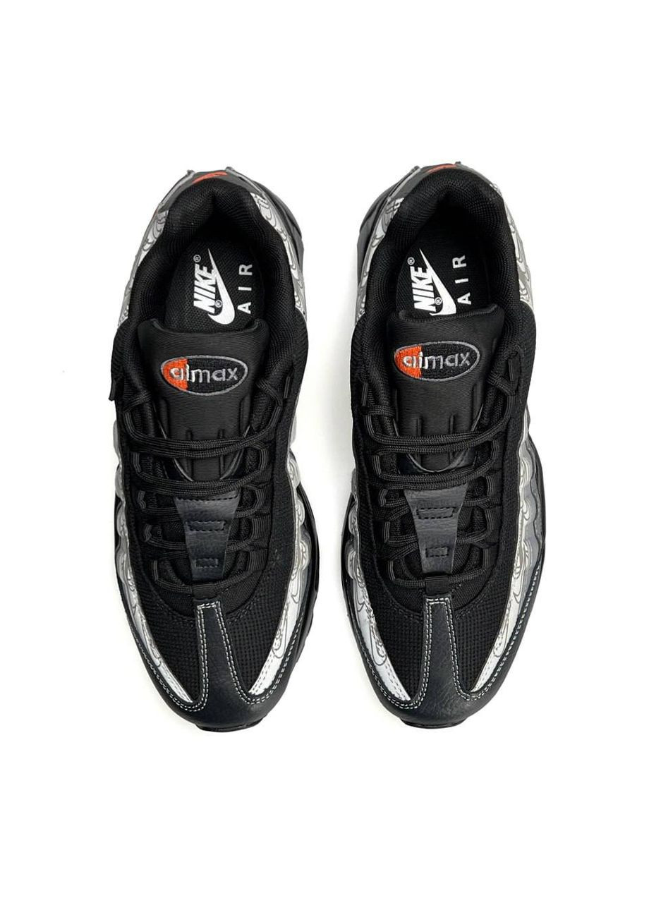 Чорні Осінні кросівки чоловічі nike m No Brand Air Max 95 PRM Black Grey Orange
