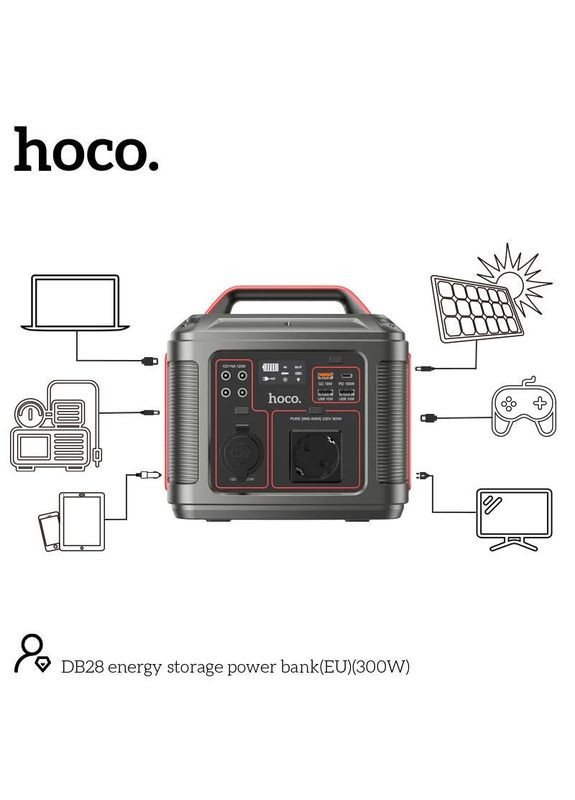 Портативная электростанция Energy storage DB28 80000mAh 300W Hoco (293346034)