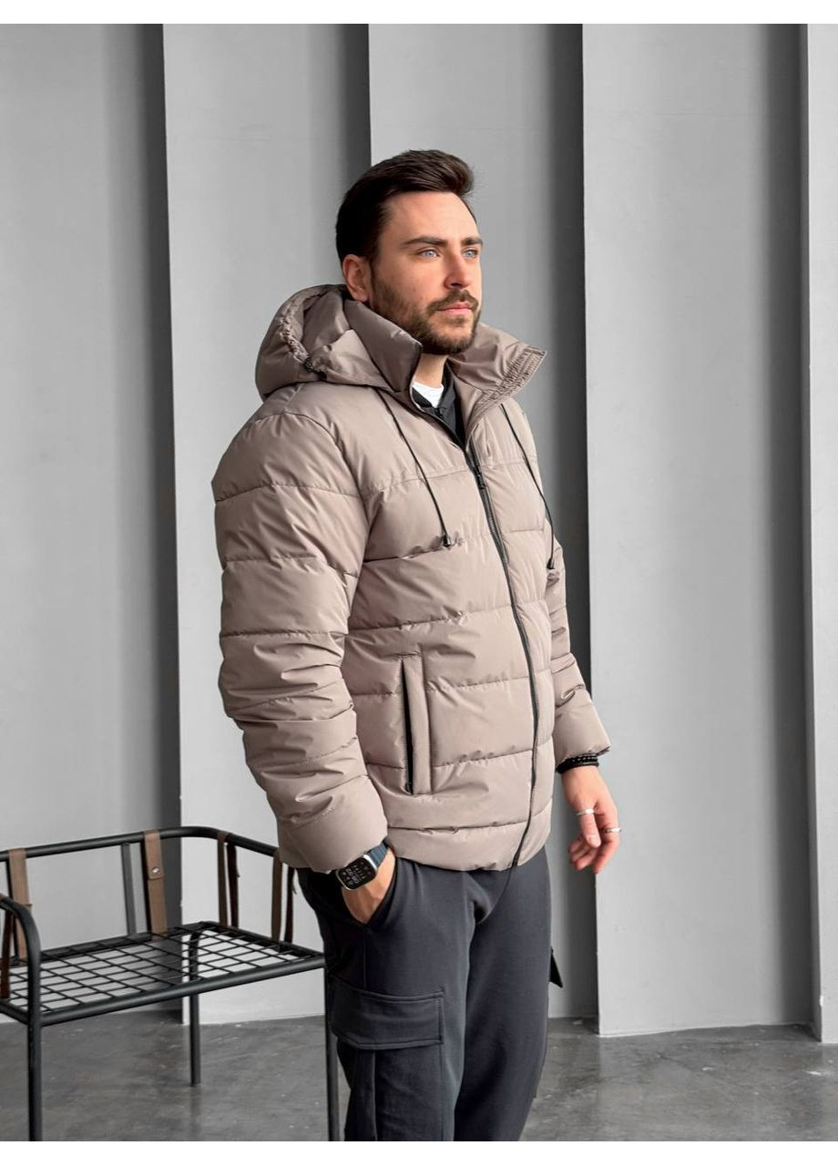 Бежева куртка чоловіча демісезонна main весна осінь темний хакі No Brand