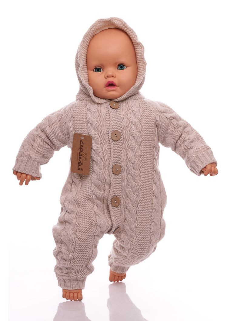 Комбінезон велика в'язка на траві з гудзиками бежевий 80 см (51373) BABYKROHA (315340830)