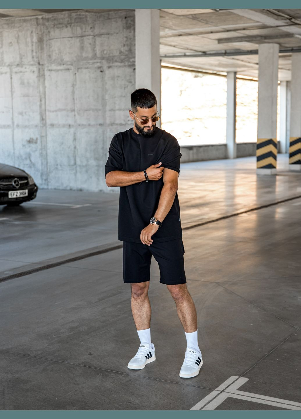 Спортивний костюм чоловічий oversize літні костюми з футболкою сірий комплект шорти та футболка оверсайз з принтом Lite XL Teamv (338430883)