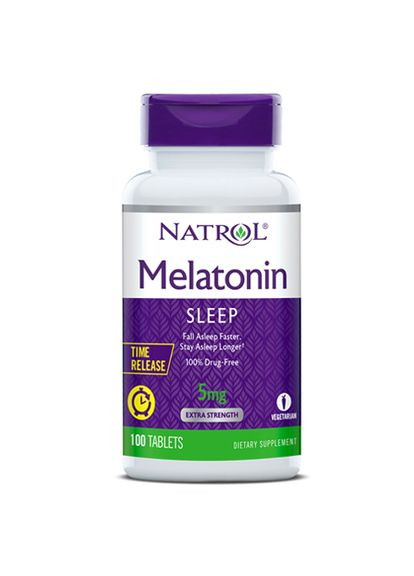 Натуральна добавка Melatonin 5mg Time Release, 100 таблеток Natrol (334707019)