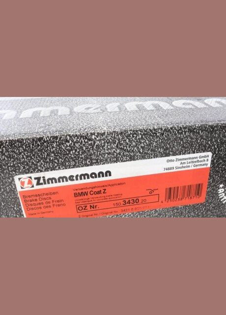 Диск тормозной (задний) BMW 3 (E90) 2.5-3.0/2.0d 04-11 (336x22) (с покрытием) (вентилев 150.3430.20 (opt-om) ZIMMERMANN (354757567)