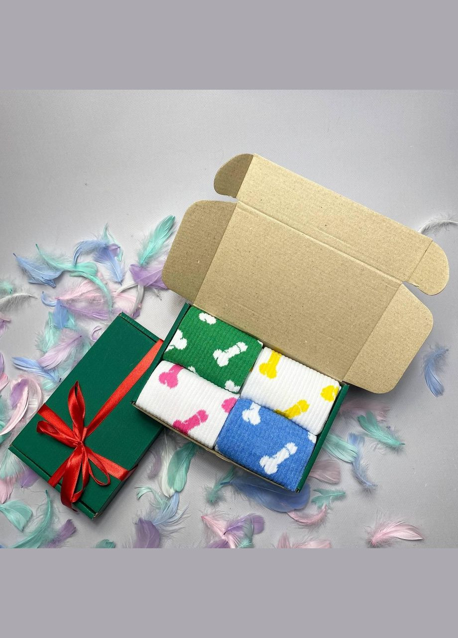 Комбіновані бокс жіночих високих шкарпеток 36-41 на 4 пари весна-осінь Vakko (308336824)