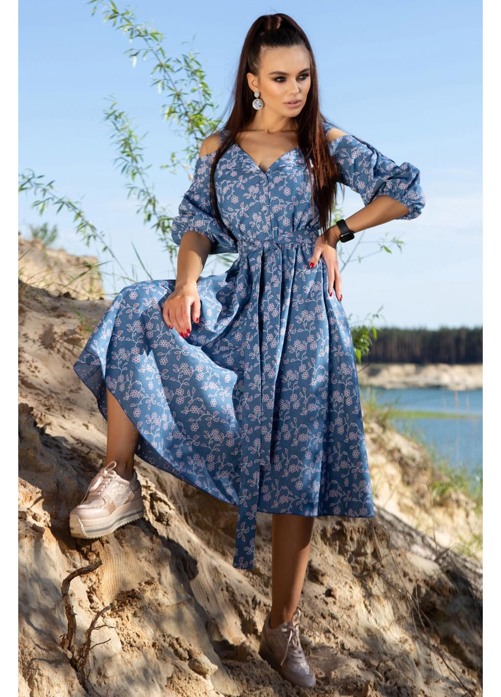 Синее платье 808.4114 Seventeen