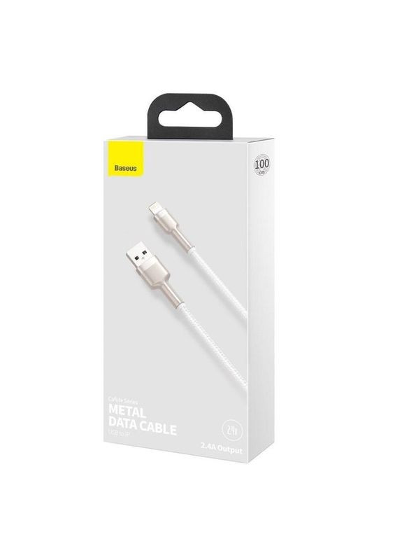 Дата-кабель Cafule Series Metal USB to Lightning 2.4A (2m) (CALJK-B0) White Baseus (386034391)
