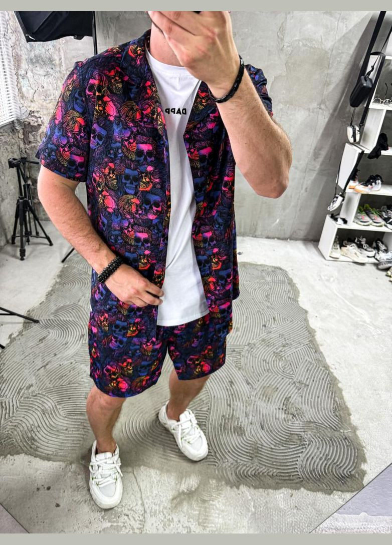 Пляжний костюм чоловічий літо шорти сорочка No Brand (370965524)