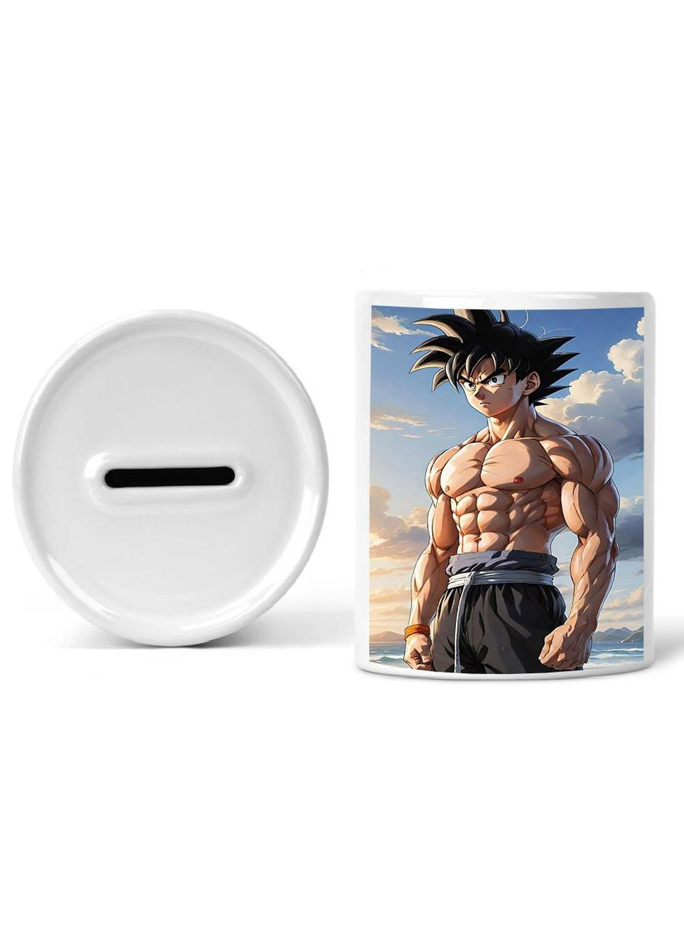 Копилка, копилка для денег Аниме Боец Баки #0004 белая керамическая No Brand (315046318)