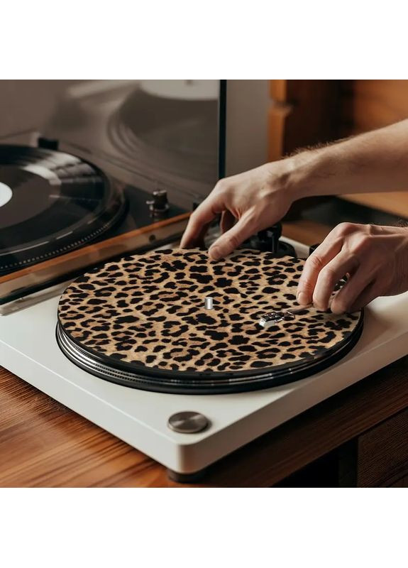 Слепут для пластинок коврик для винилового проигрывателя из войлока, Леопардовый No Brand (366303760)