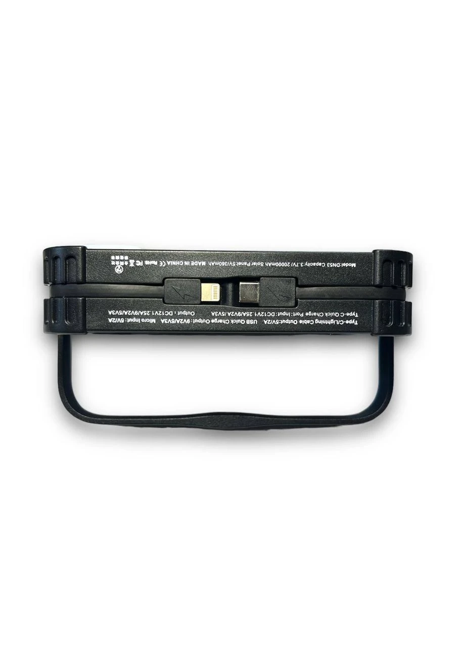 УМБ із сонячною панеллю та кемпінговим ліхтарем на 28 LED DN53 30000 mAh QC3.0+PD18W Wireless Solar Charger Samsung (324068353)