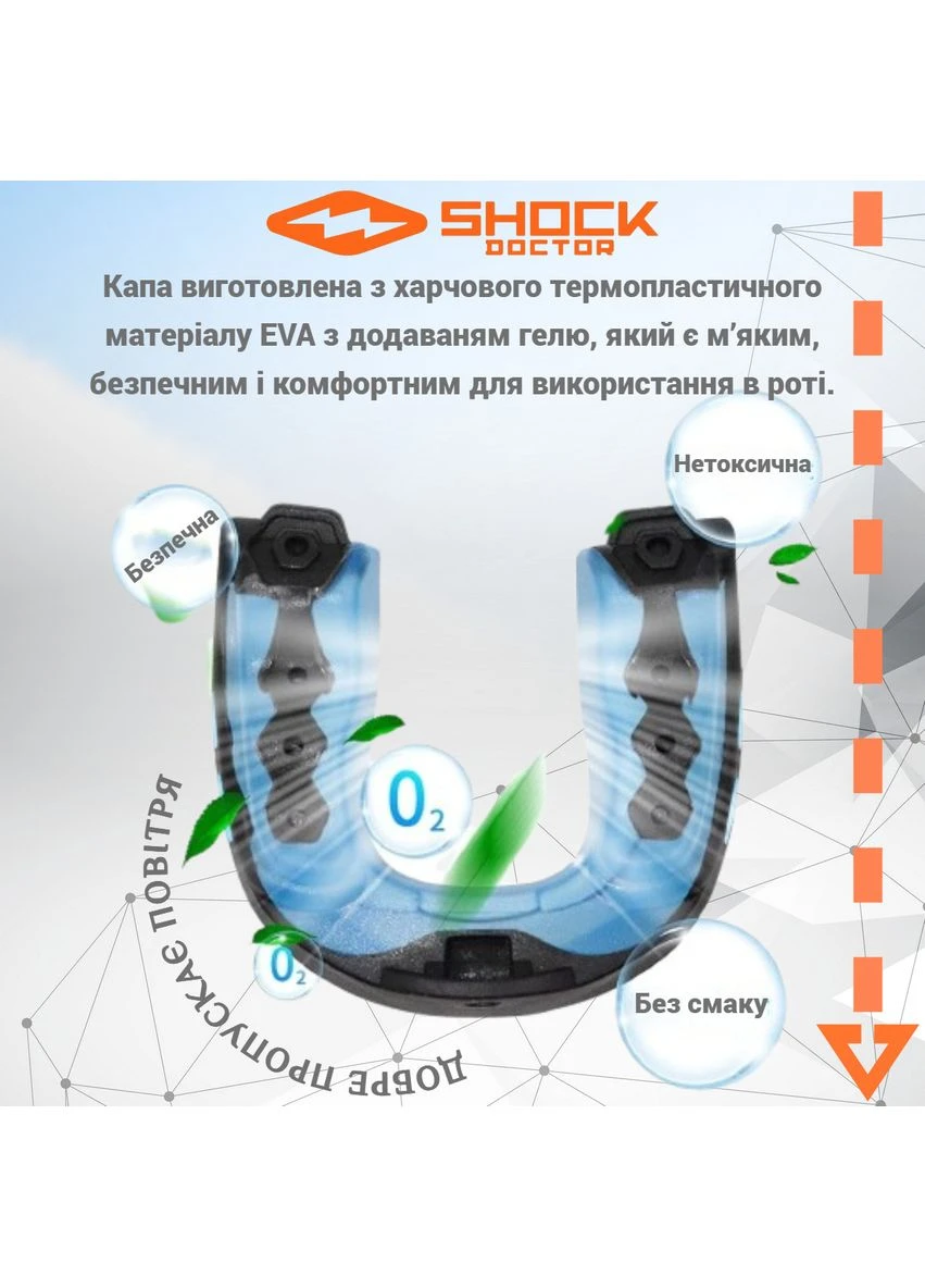 Капа Gel Max детская (возраст до 10) Black/Blue (art. 6100-BB-YTR) Shock Doctor (394577041)