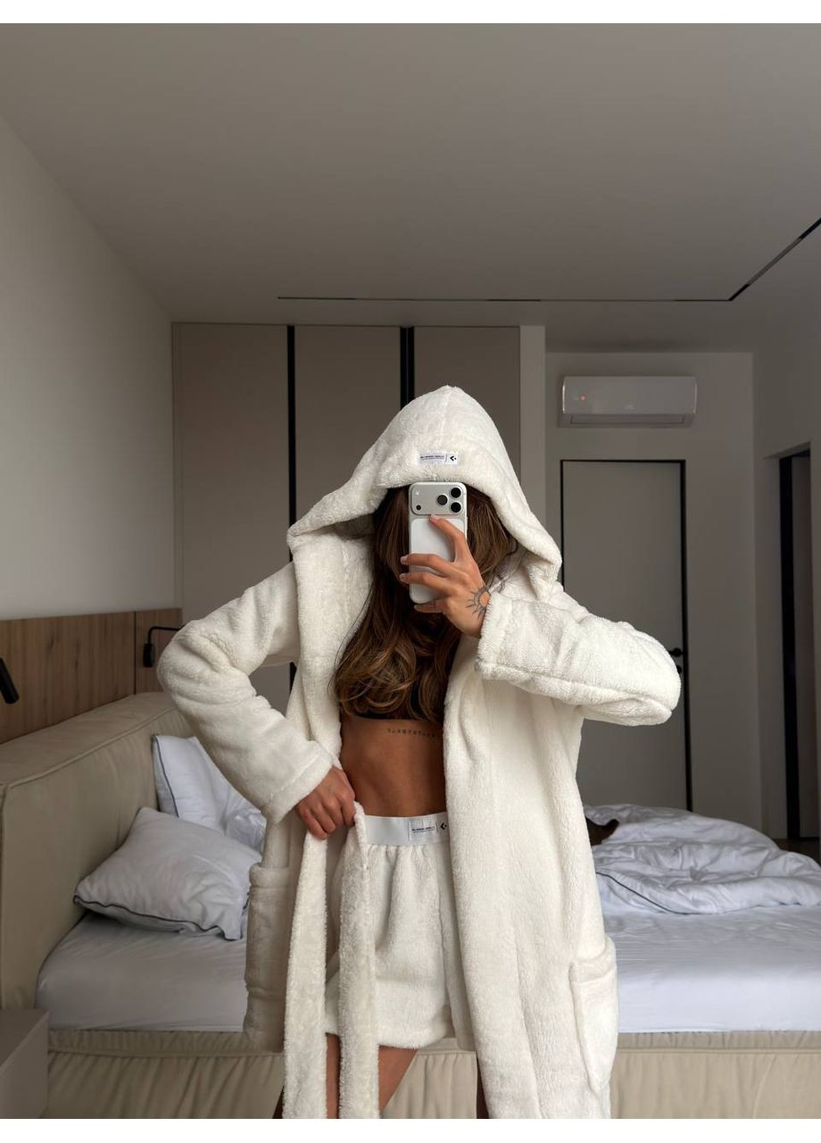 Молочна всесезон піжама з двосторонньої махри (комплект 2-ка) — заміри в описі сорочка + брюки DK/DL Мода без кордонів