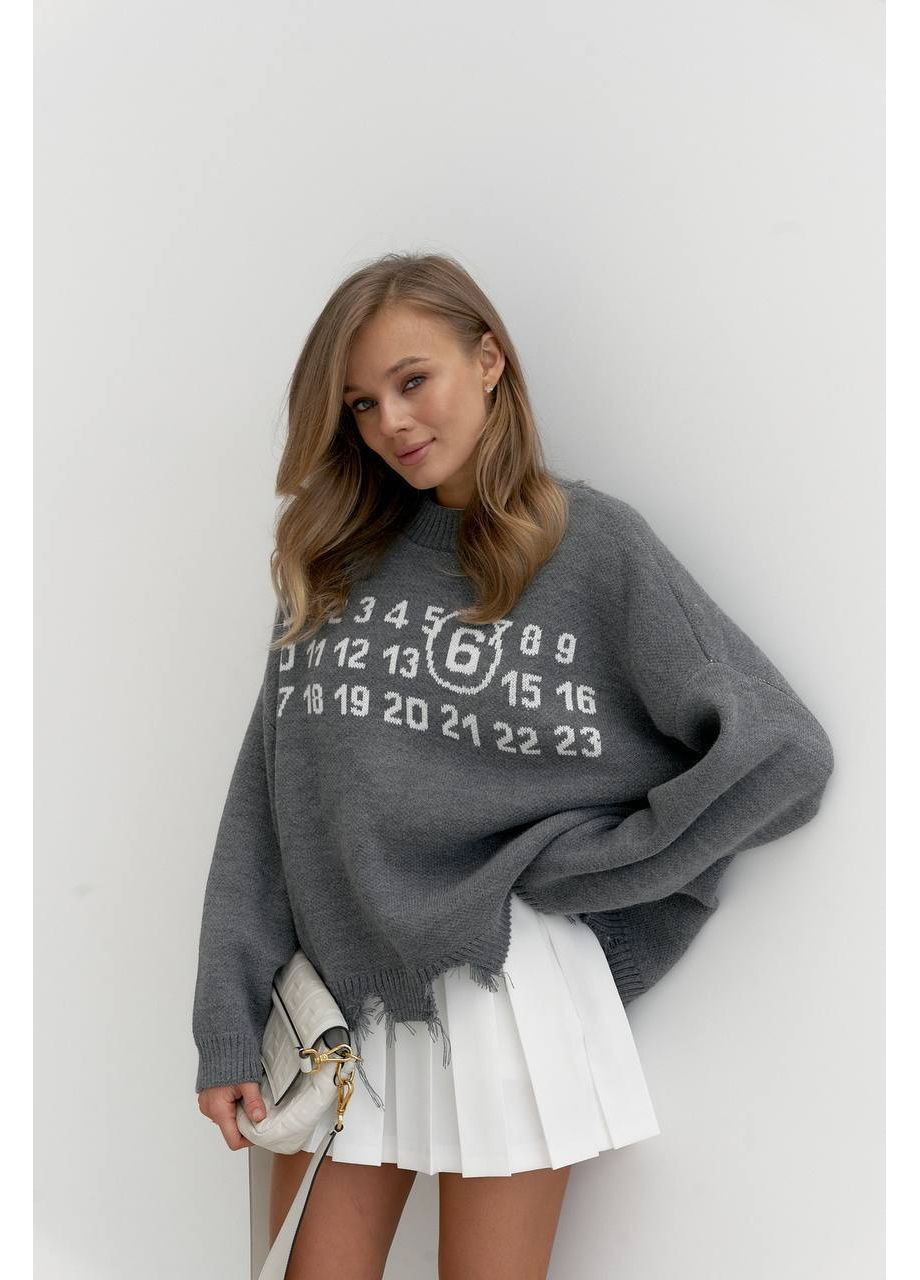 Серый демисезонный стильный, уютный и теплый свитер джемпер Україна