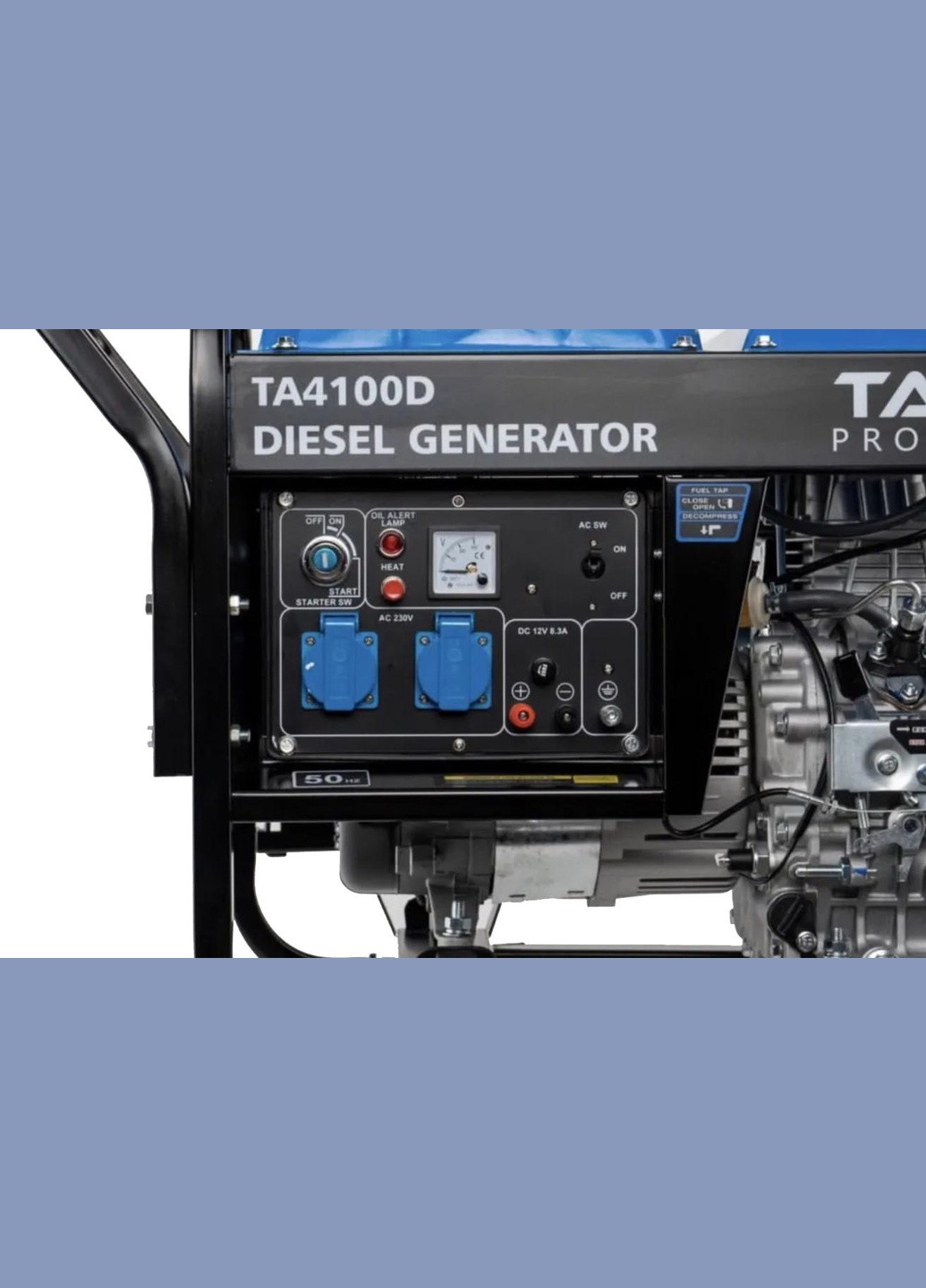Генератор дизельний Professional TA4100D (4.1 кВт, 50 Гц, 230 В) однофазний з функцією AVR (1896) Tagred (264209199)