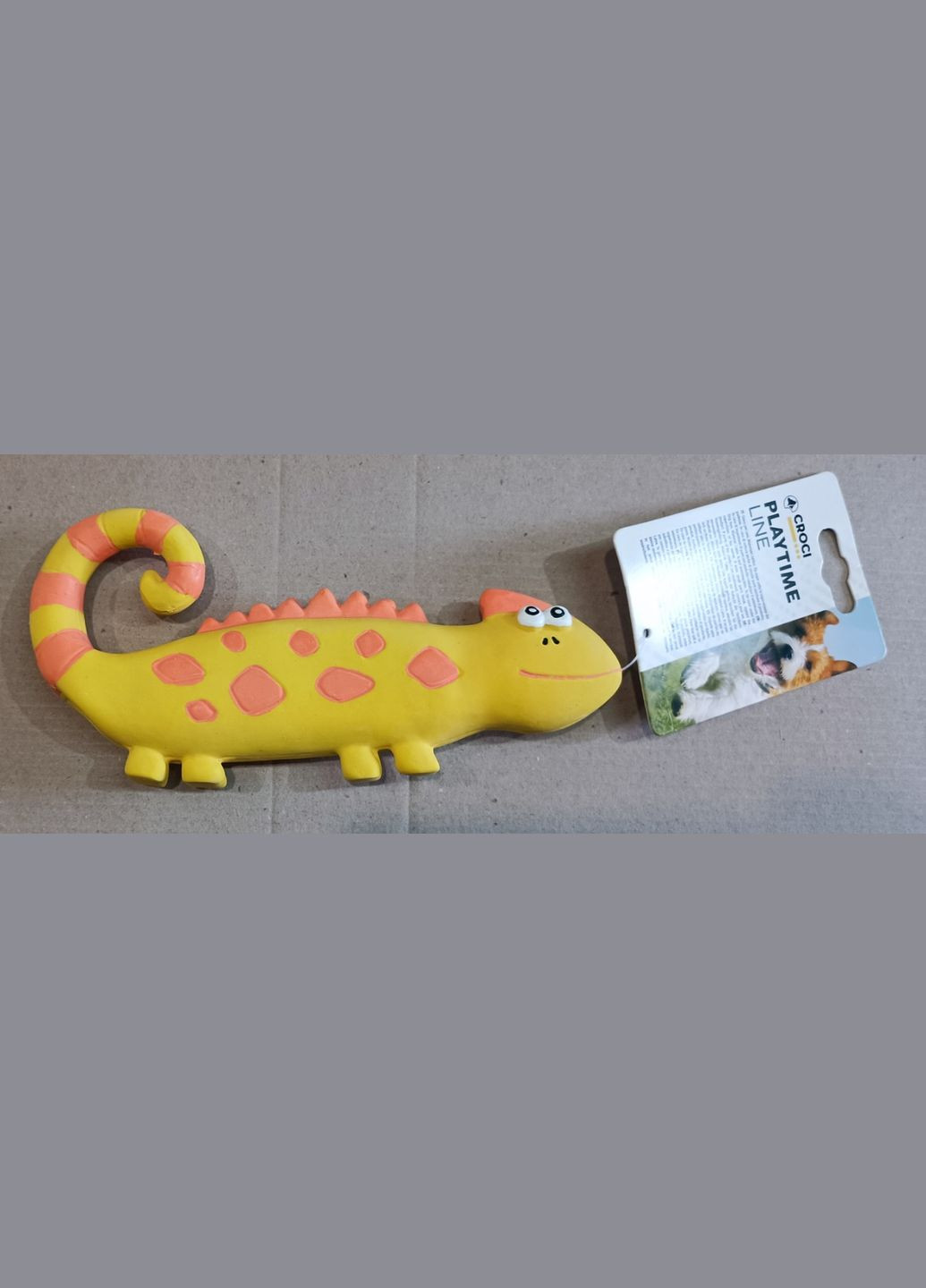 Игрушка для собак пищалка Крокодил Варан латекс, 20 см, желтый C6098003 Croci (280916469)