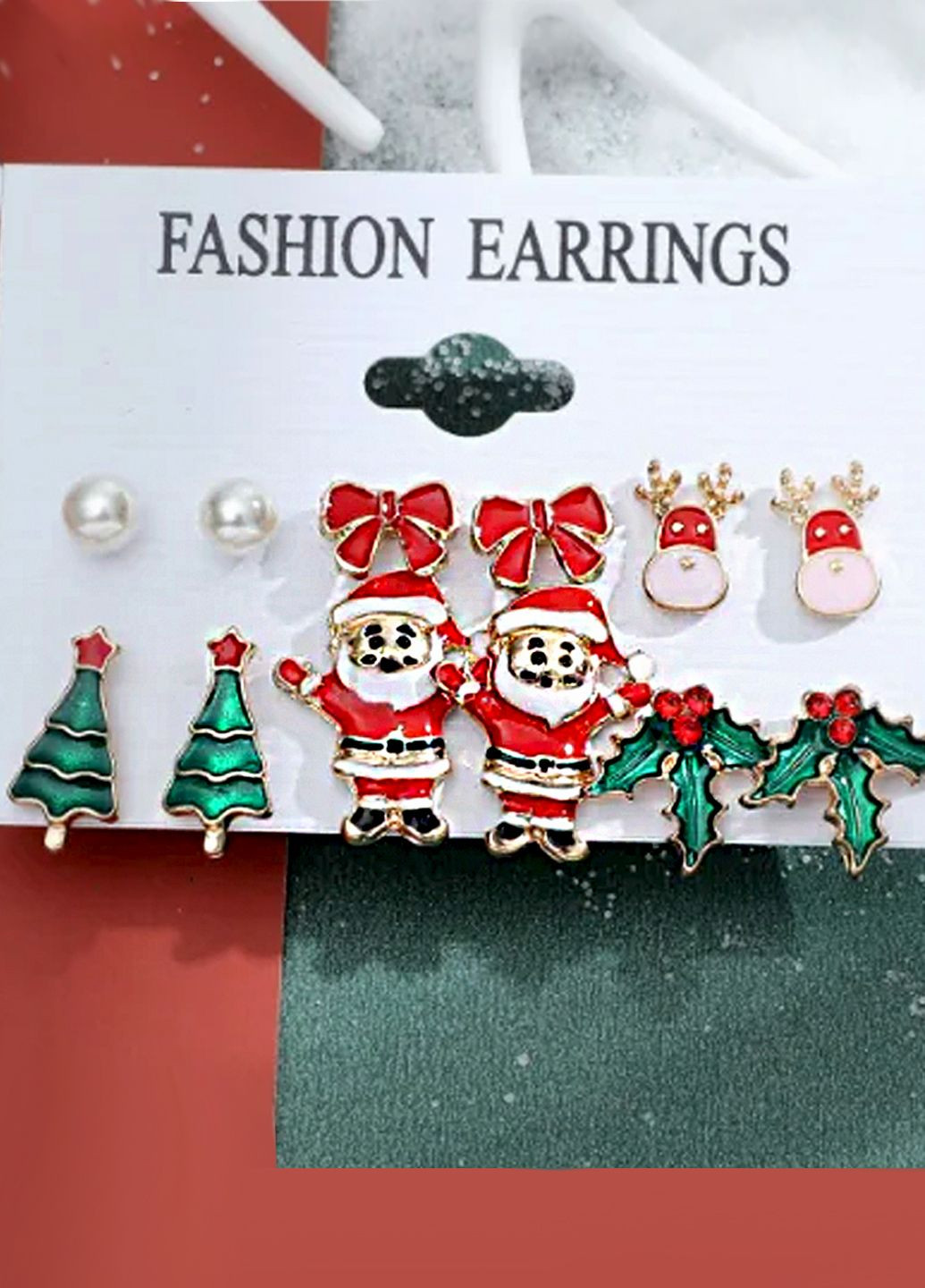 Набір новорічних сережок "Зимові свята NEW 4", 6 пар Анна Ясеницька (301221649)