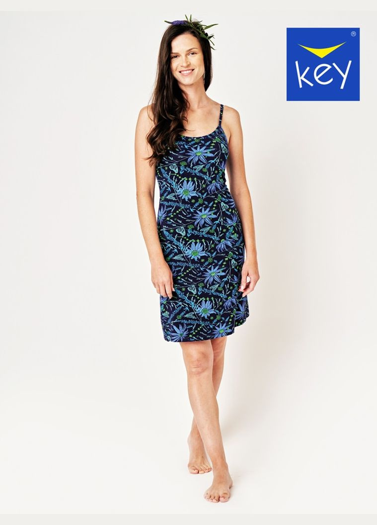 Синя повсякденний, домашній, кежуал жіноча сукня для дому Key