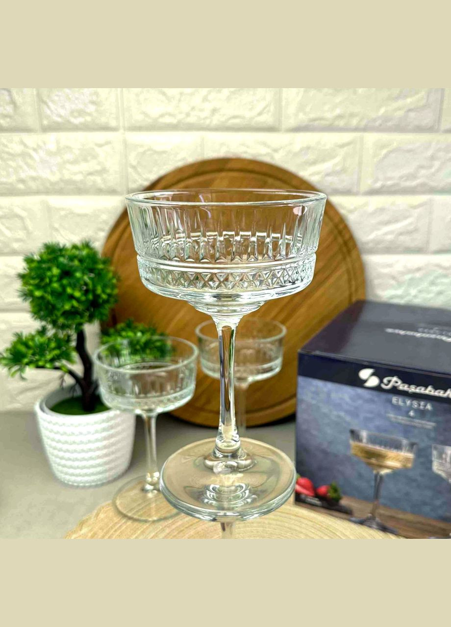 Набір бокалів-блюдець для шампанського 260 мл*4 шт Elysia Pasabahce (303138346)