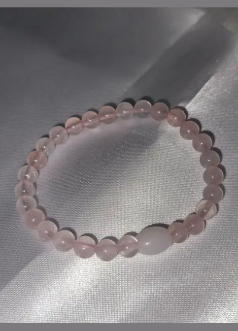 Браслет з рожевого кварцу, браслетик з рожевого кварцу, браслет рожевий кварц, прикраса Fashion Jewelry (339102908)
