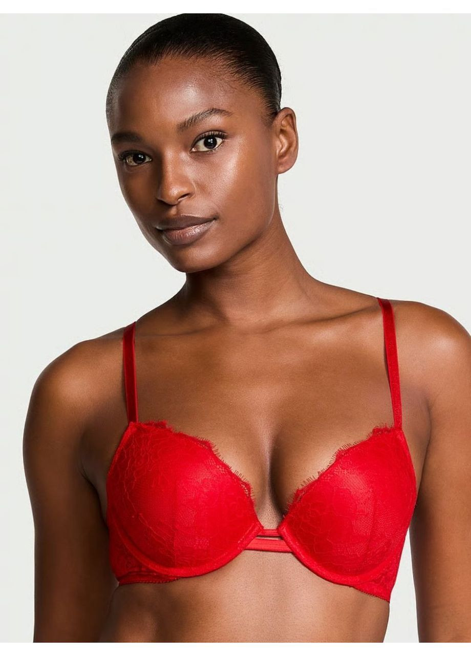 Червоний мереживний червоний бюстгальтер (80с) Victoria's Secret з кісточками поліестер