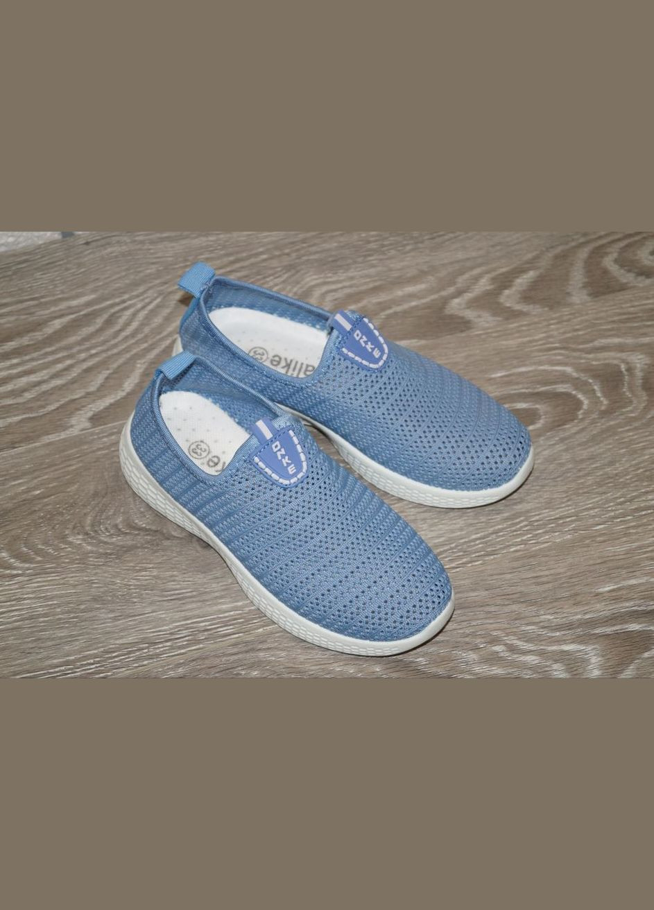 Блакитні літні кросівки текстильні для дівчинки літні блакитні Yalike
