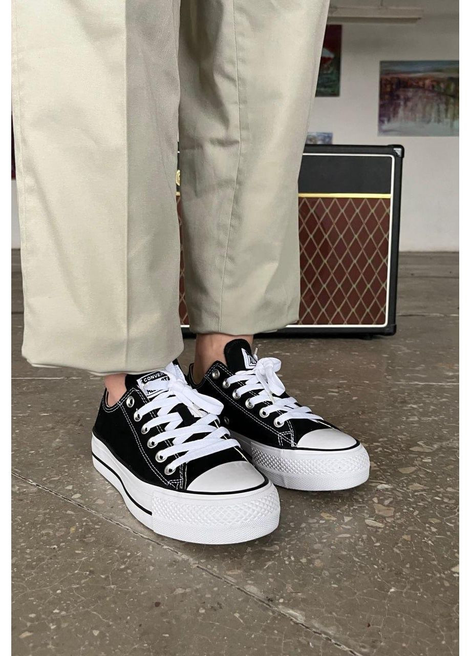 Чорні Осінні кеди чоловічі converse chuck taylor all star platform black white конверс No Brand