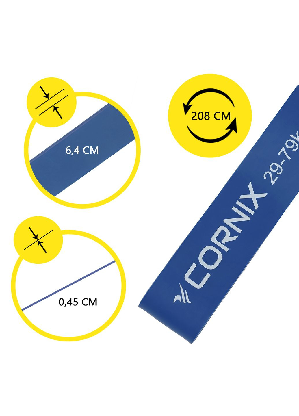 Эспандер-петля Power Band 64 мм 29-79 кг (резина для фитнеса и спорта) Cornix XR-0135 (340459309)