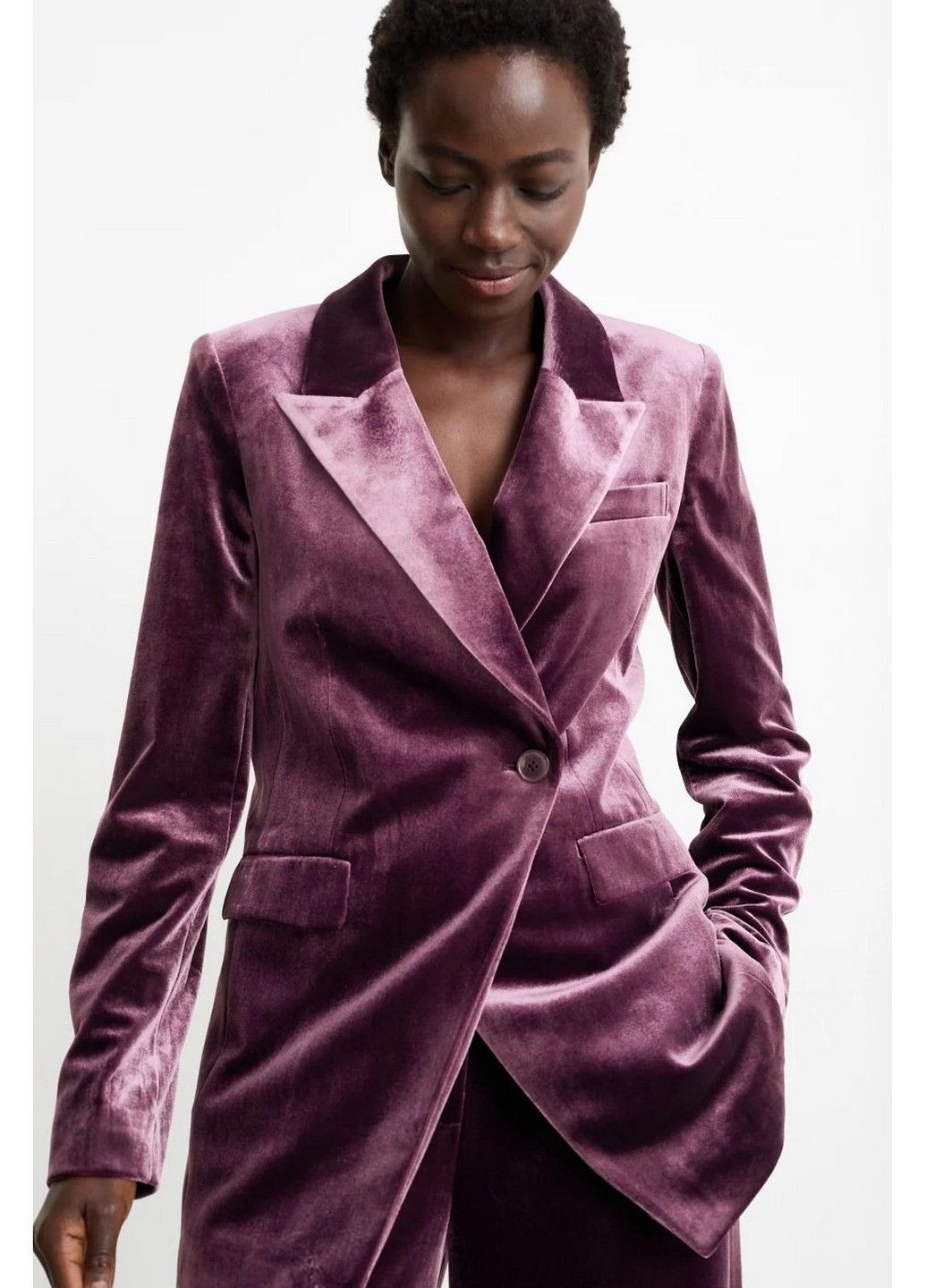 Фиолетовый женский жакет C&A однотонный - демисезонный